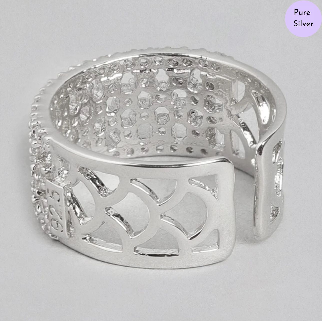 Serenity Twist Rhodium-Plated 925 Sterling Silver Abstract Ring