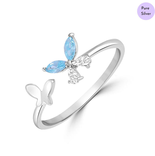 Sky Dancer Rhodium Plated 925 Sterling Silver Ring
