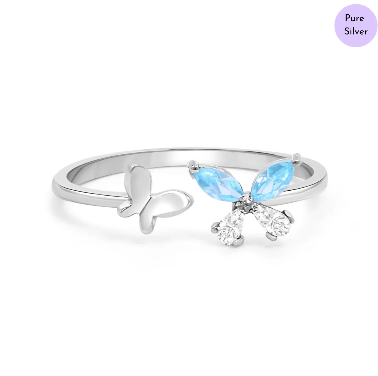 Sky Dancer Rhodium Plated 925 Sterling Silver Ring