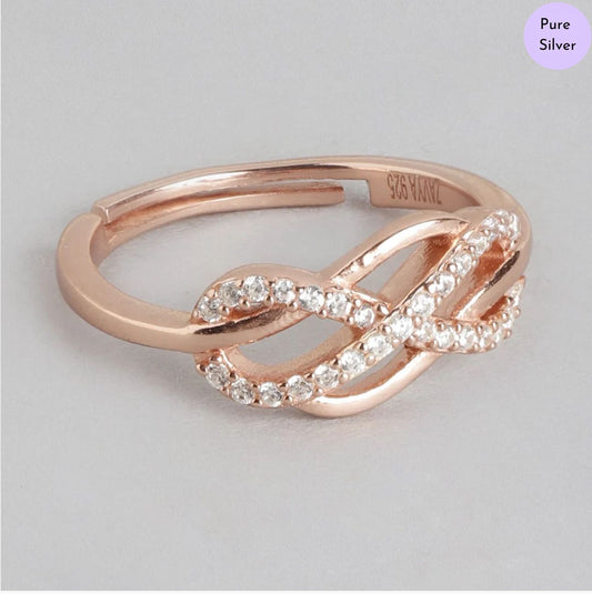 Blush Radiance 925 Sterling Silver Cubic Zirconia Women's Ring