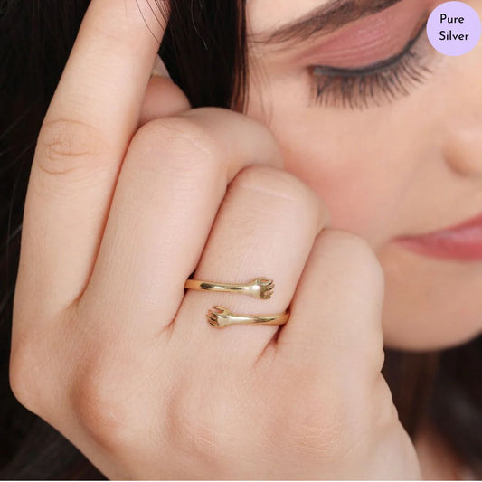 Everlasting Hug Gold Plated 925 Sterling Silver Hug Ring
