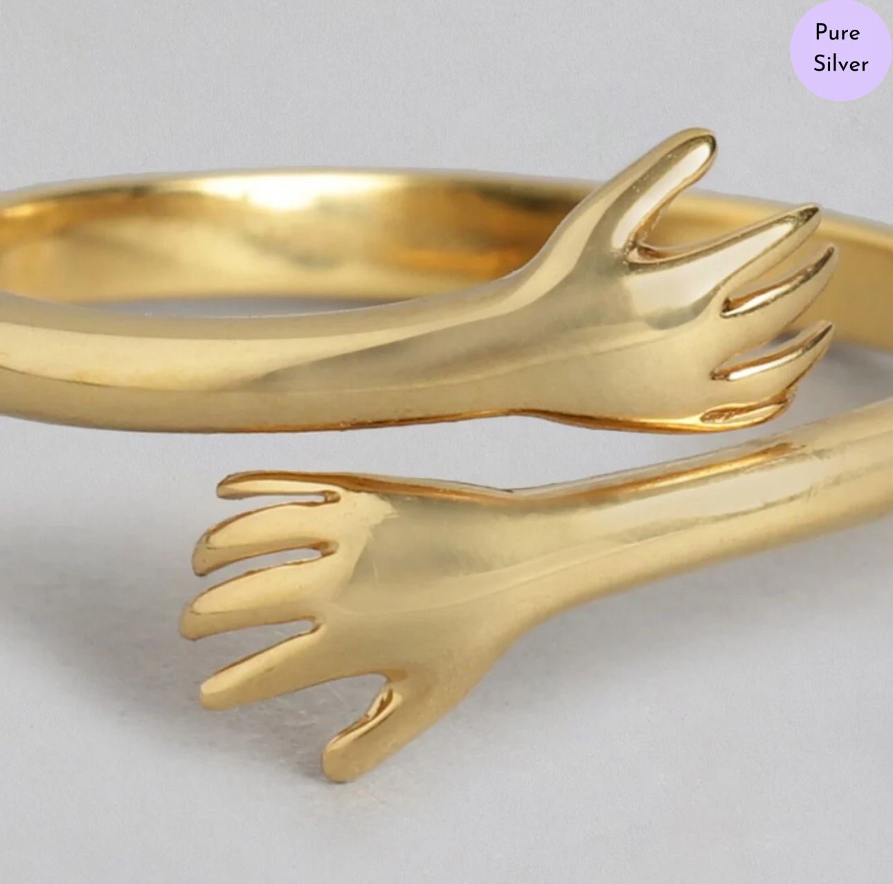 Everlasting Hug Gold Plated 925 Sterling Silver Hug Ring