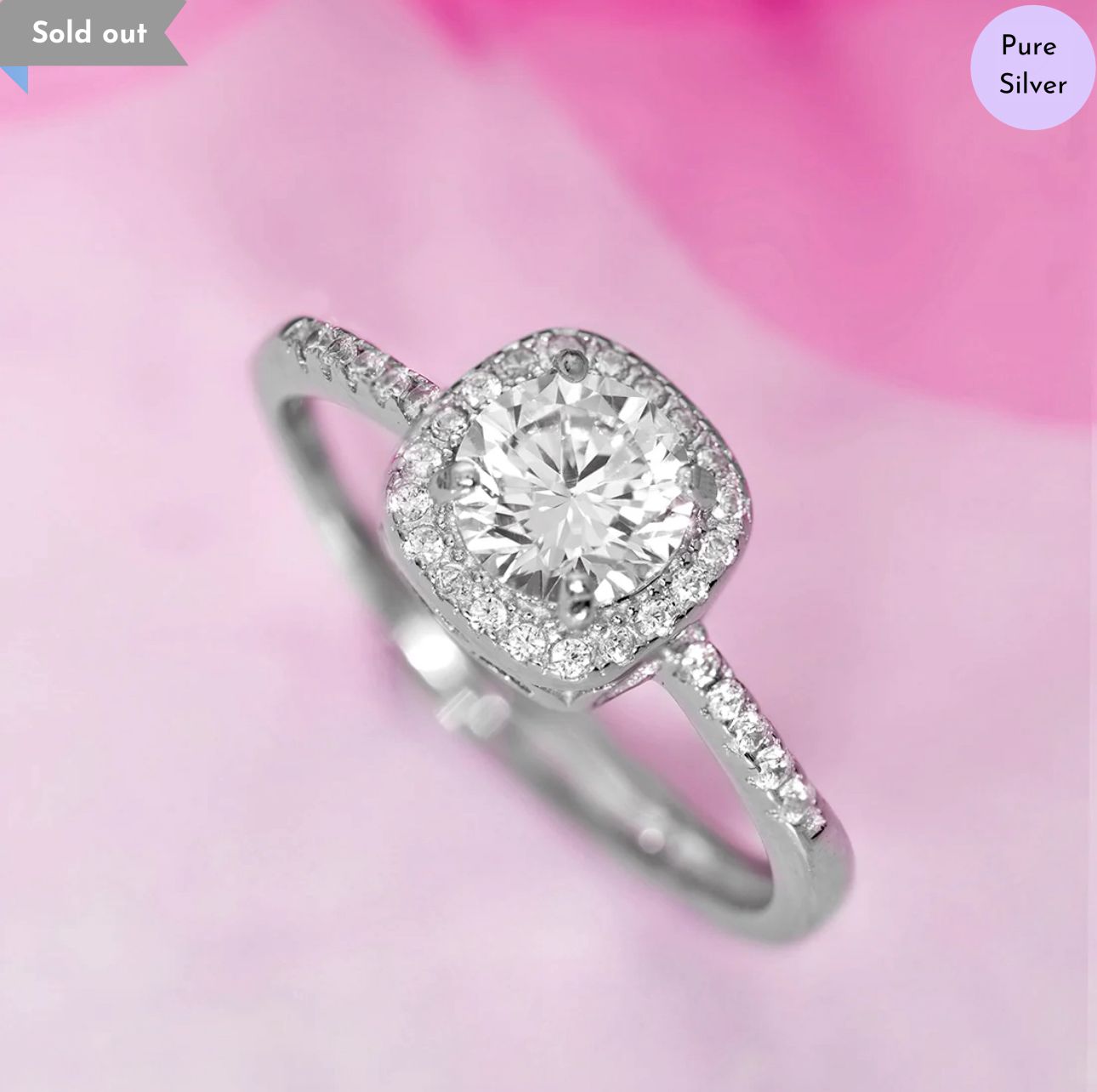 Date Night Staple Solitaire Rhodium Plated 925 Sterling Silver Ring