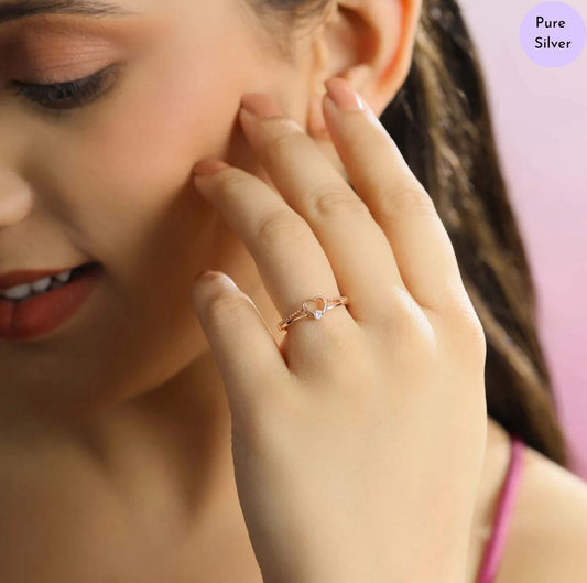 Romance in Bloom Rose Gold Plated 925 Sterling Silver Ring