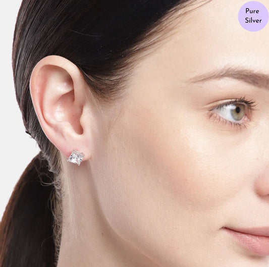 Princess Dream 925 Sterling Silver Stud Earrings