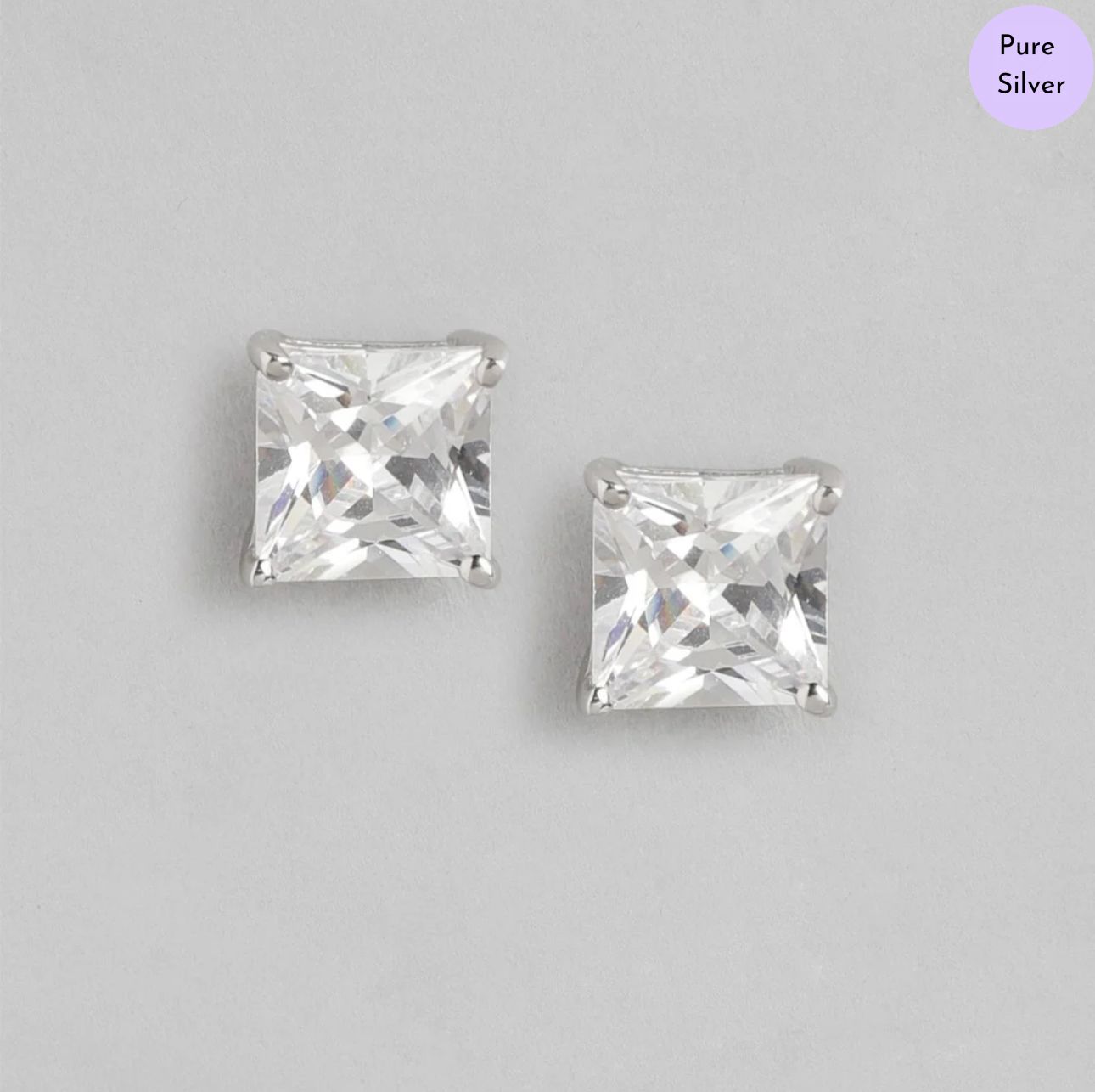 Princess Dream 925 Sterling Silver Stud Earrings