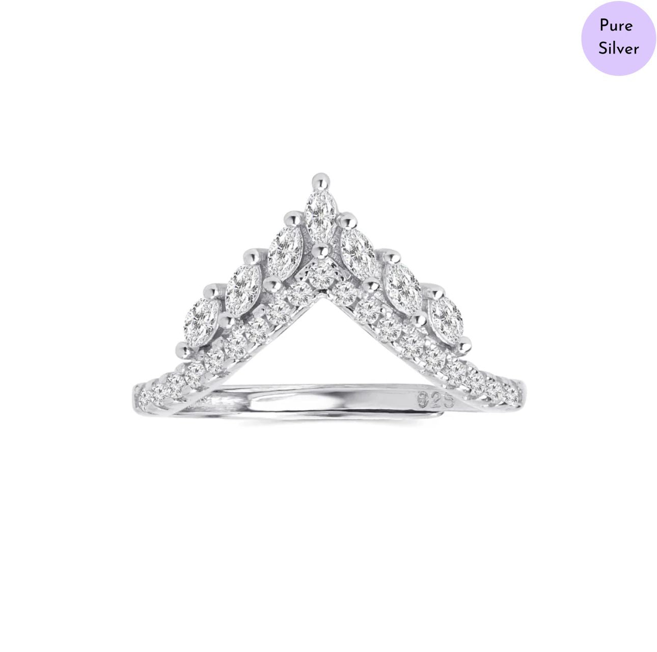 Radiantea Rhodium Plated 925 Sterling Silver Women's Ring