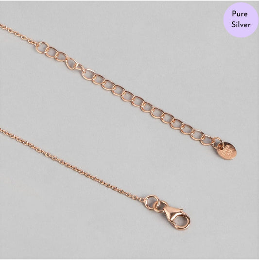 Deer Heart Rose Gold-Plated 925 Sterling Silver Necklace