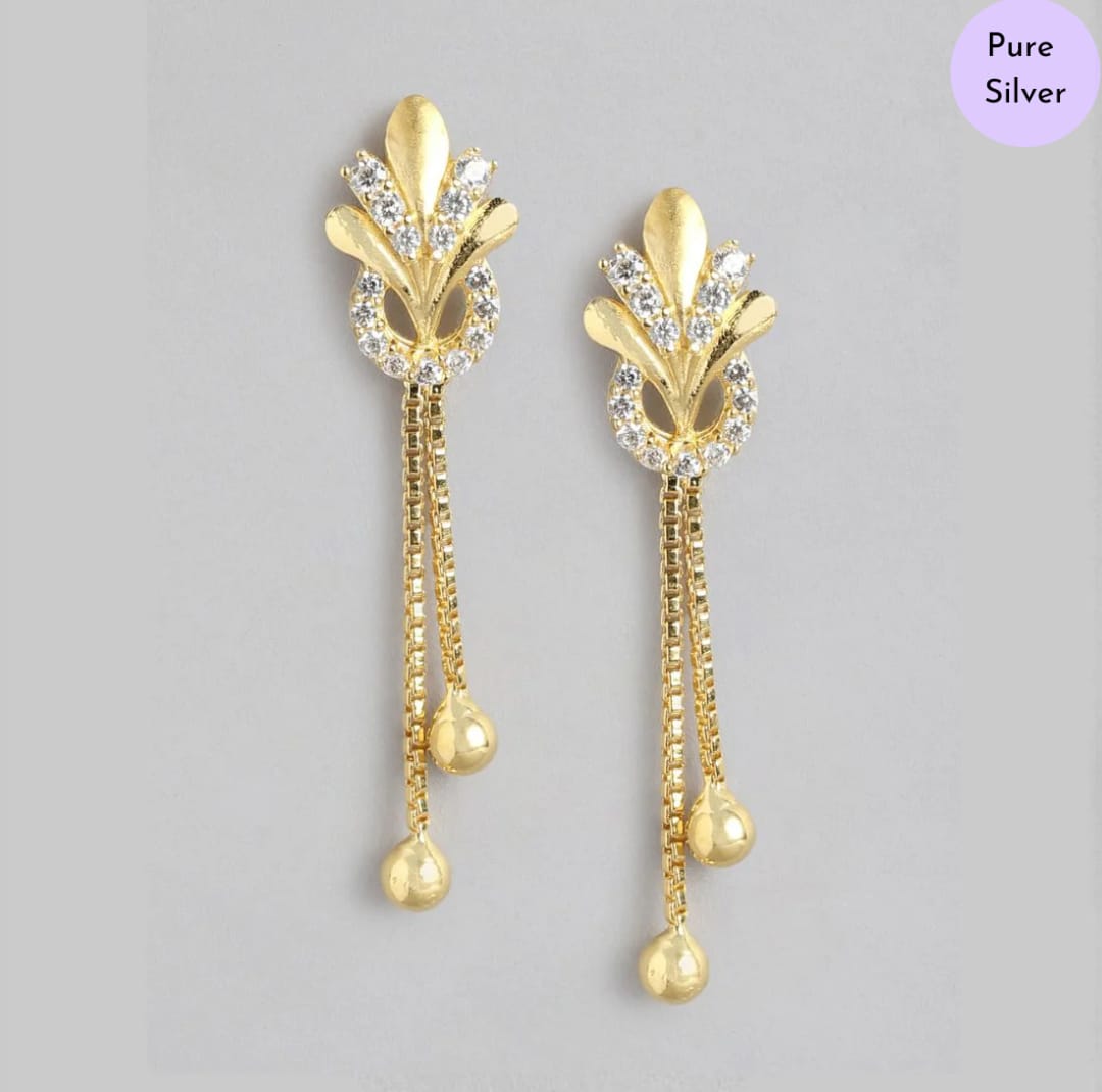 Golden Twilight Gold-Plated 925 Sterling Silver Drop Earrings