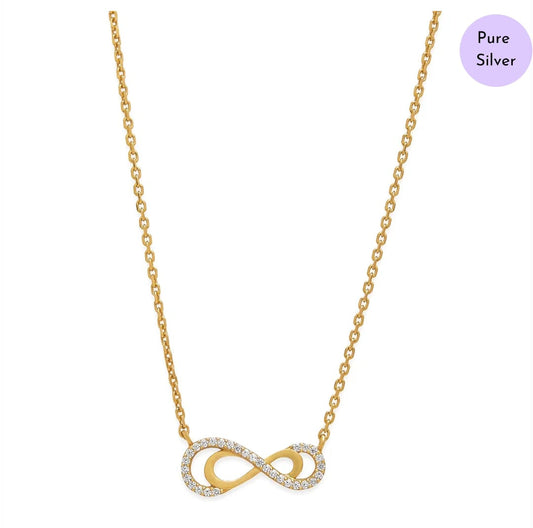 Infinite Shine Gold-Plated 925 Sterling Silver Necklace