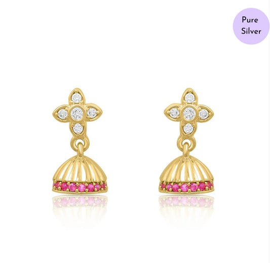 Aurora Drop Gold Plated 925 Sterling Silver Earrings