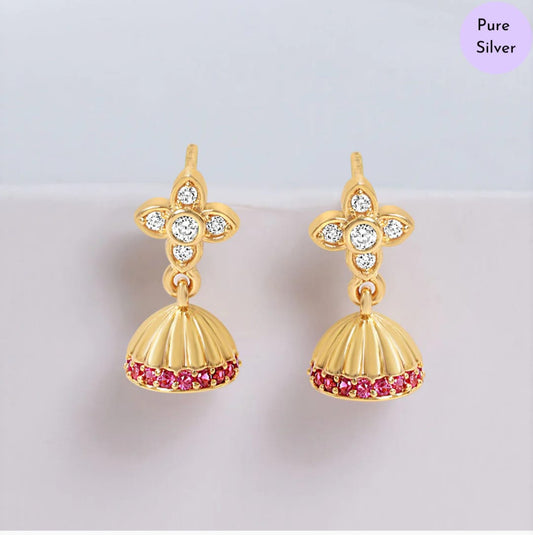 Aurora Drop Gold Plated 925 Sterling Silver Earrings