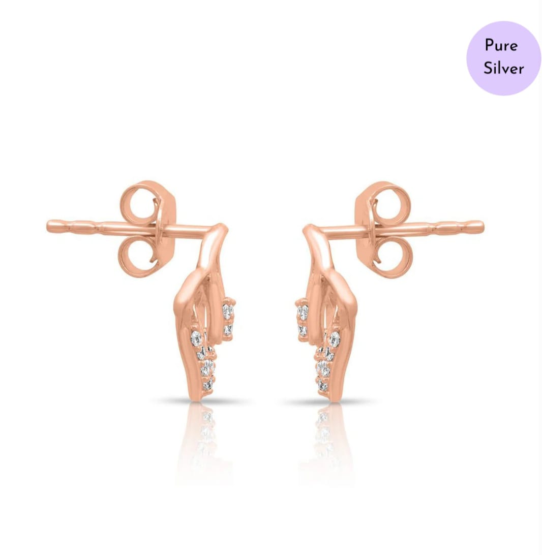 Rose Gold Symphony golden Plated 925 Sterling Silver Earrings