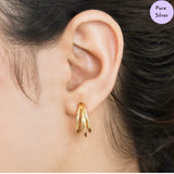 Triple Radiance Hoops Gold Plated 925 Sterling Silver Hoops