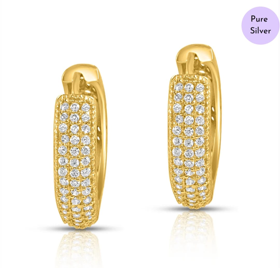 Golden Aura Hoops  Gold-Plated 925 Sterling Silver Hoop Earrings