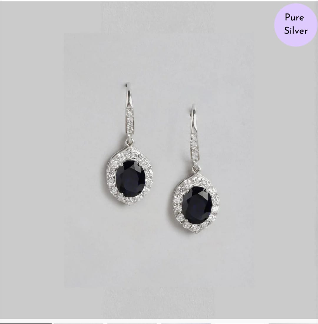 Ocean's Embrace Rhodium-Plated 925 Sterling Silver Drop Earrings