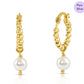 Solitaire Pearl Delight  Drop Gold Plated Earring