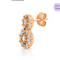 Glittering Halo Rose Gold Plated 925 Sterling Silver Cluster Earrings
