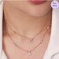 Rose Blossom Graceful Layered 925 Silver Necklace