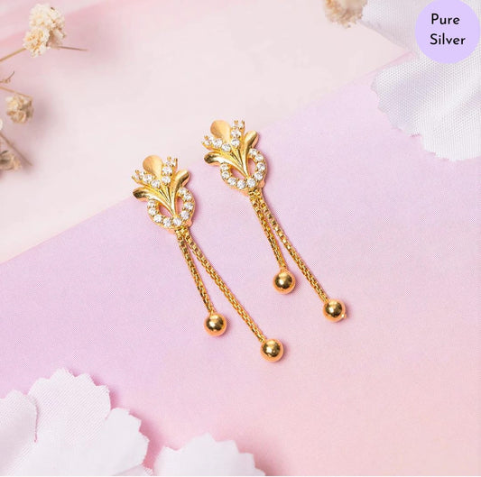 Golden Twilight Gold-Plated 925 Sterling Silver Drop Earrings
