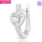 Dazzling Heart Solitaire cz 925 Silver Latch-Back Earring