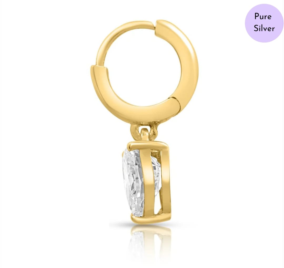Heart's Glow Gold Plated 925 Silver Earrings