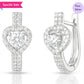 Dazzling Heart Solitaire cz 925 Silver Latch-Back Earring
