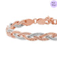Twin Glow Weave Dual Tone Plated 925 Silver Weave Bracelet