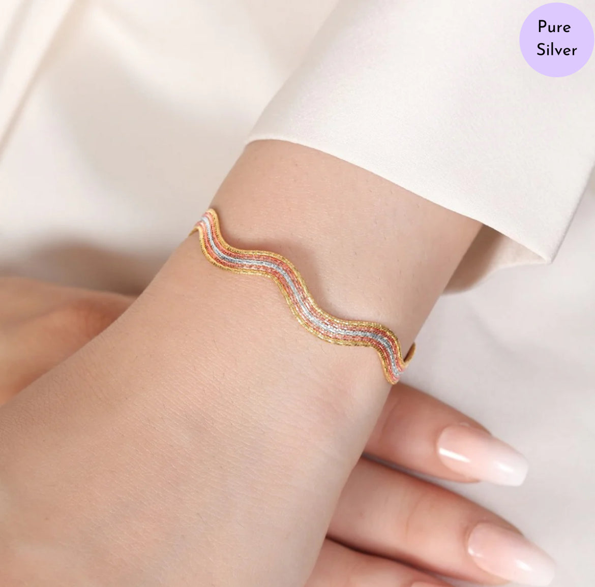 Waves Elegance 925 Silver Bracelet
