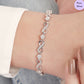 Infinity Gleam CZ-Studded Rhodium-Plated 925 Silver Bracelet