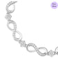Infinity Gleam CZ-Studded Rhodium-Plated 925 Silver Bracelet
