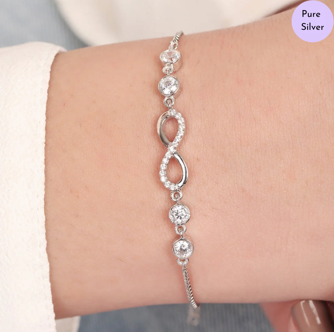 Boundless Elegance Rhodium-Infused 925 Silver Bracelet