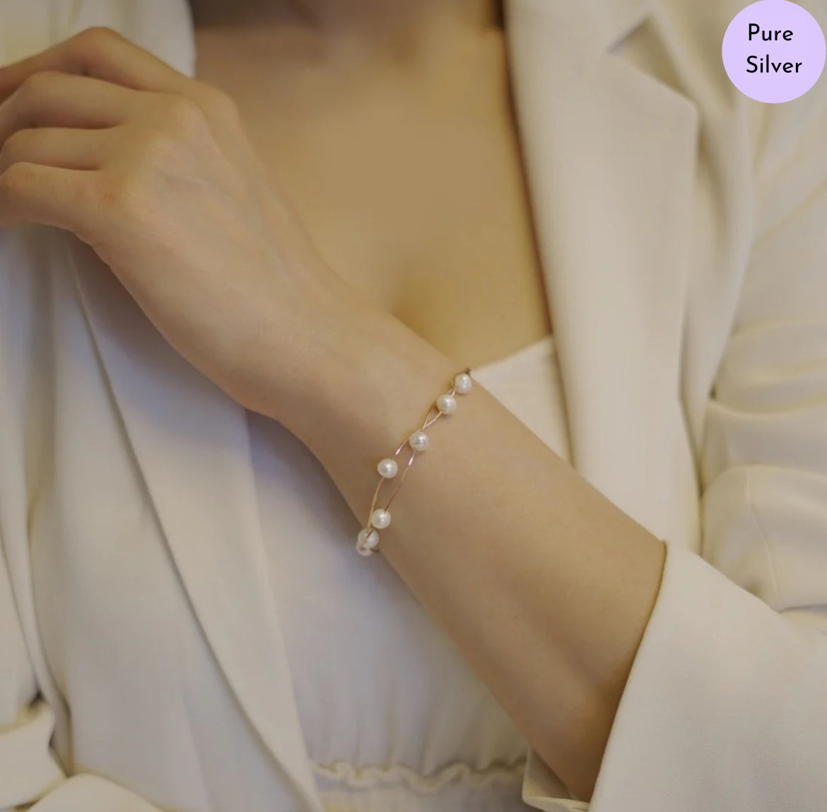 Ocean Whisper Rose Gold 925 Silver Bracelet
