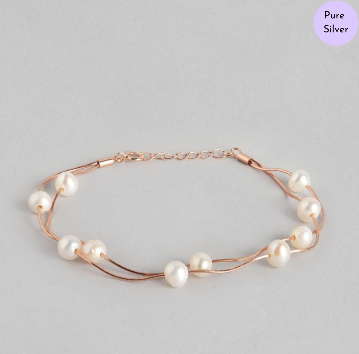 Ocean Whisper Rose Gold 925 Silver Bracelet