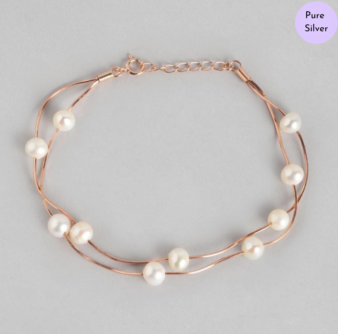 Ocean Whisper Rose Gold 925 Silver Bracelet