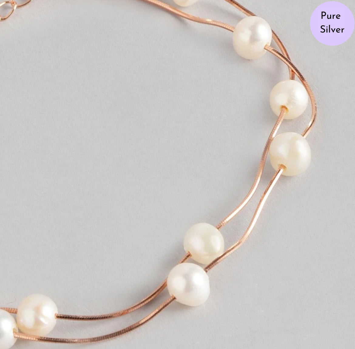 Ocean Whisper Rose Gold 925 Silver Bracelet
