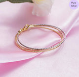 Layered Radiance Triple Plating 925 Silver Bracelet