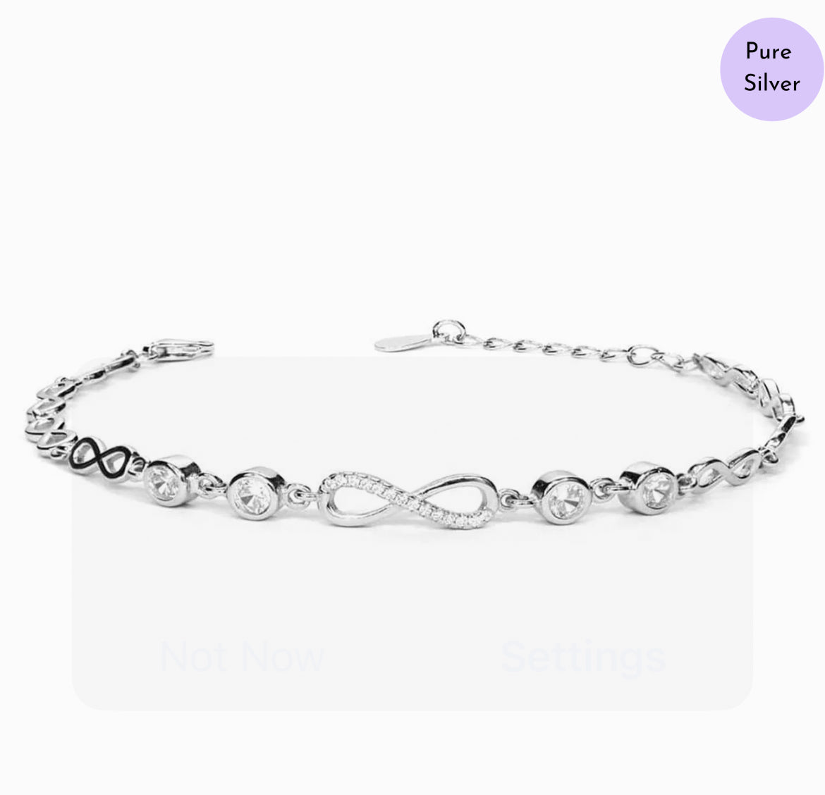 Forever Shining Rhodium plated CZ 925 Silver Bracelet