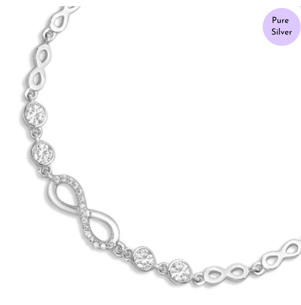 Forever Shining Rhodium plated CZ 925 Silver Bracelet
