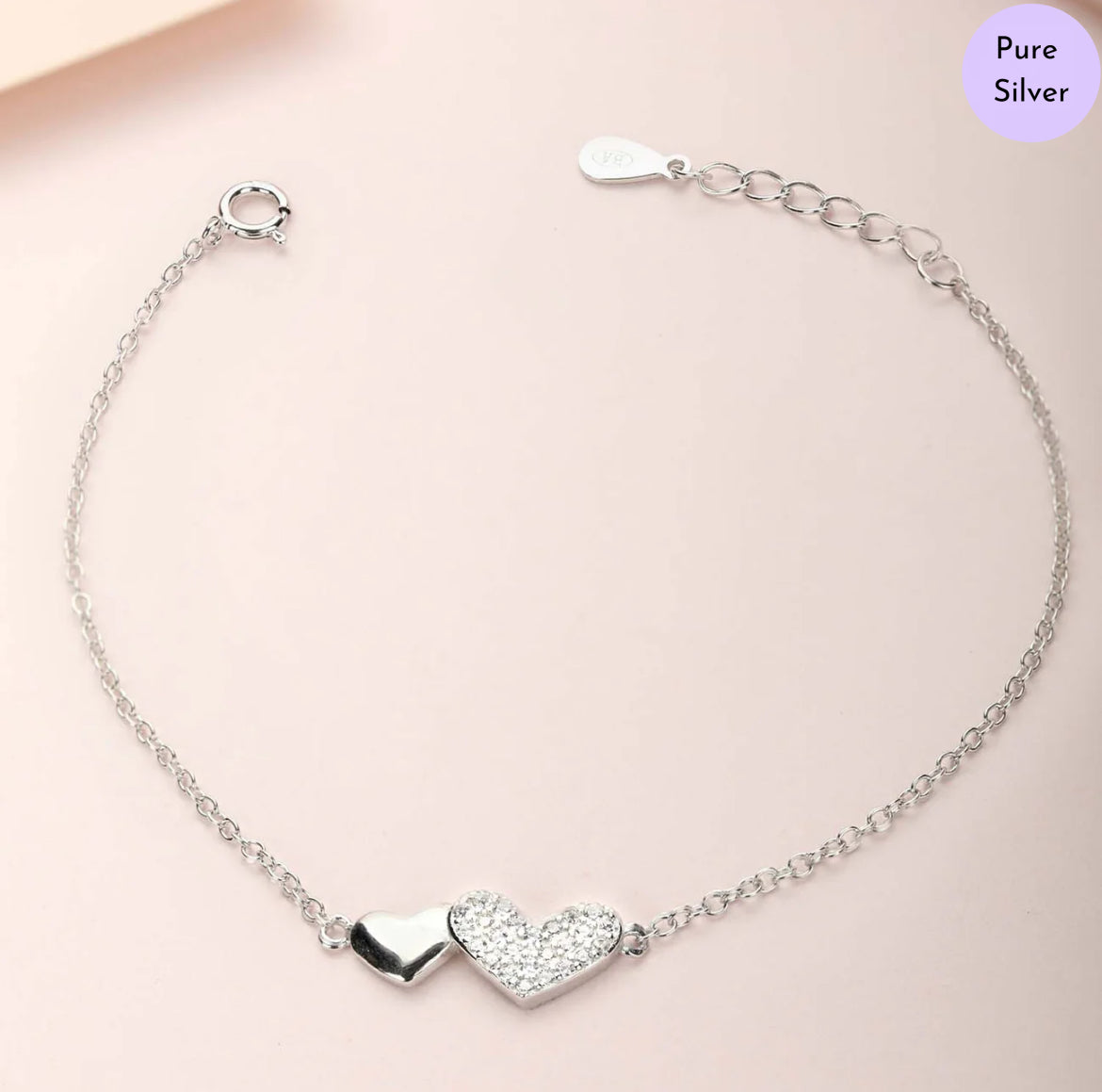 Cherished Hearts 925 Silver Bracelet