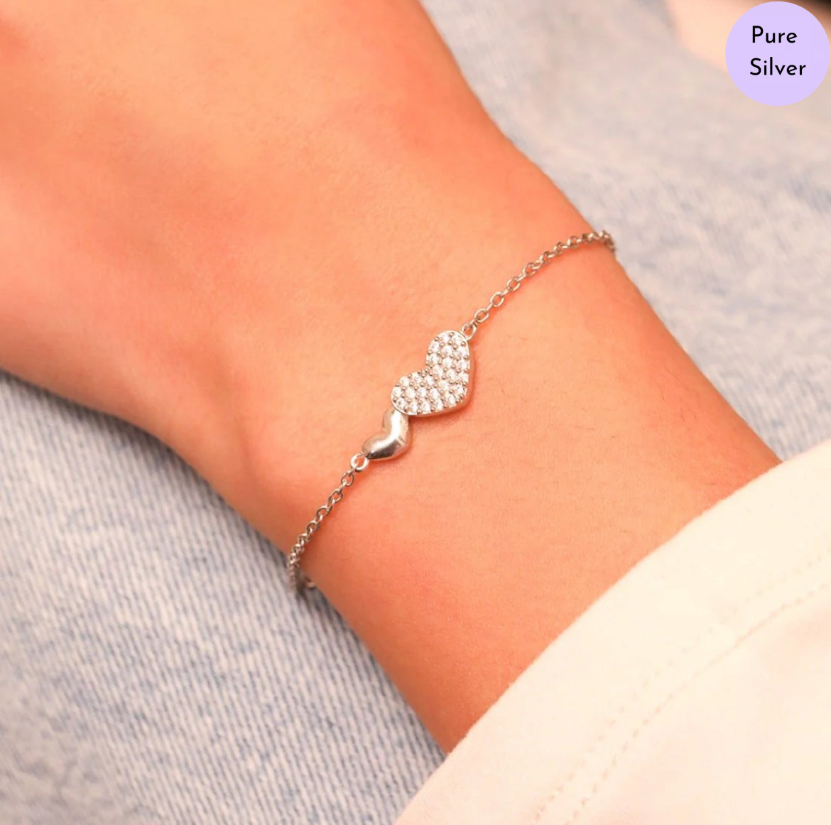 Cherished Hearts 925 Silver Bracelet