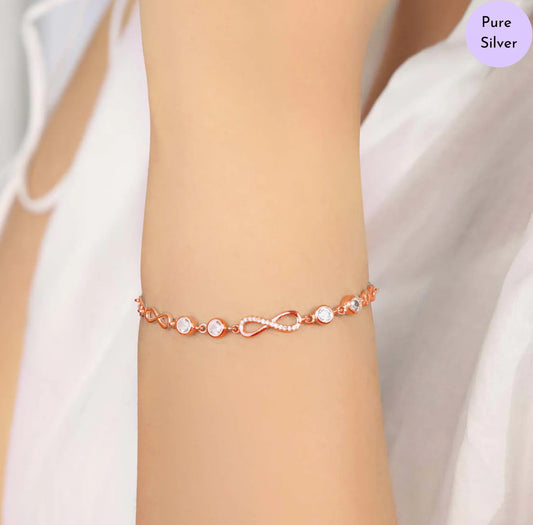 Rose Gold Continuum  925 Silver Rose Gold Plated Bracelet