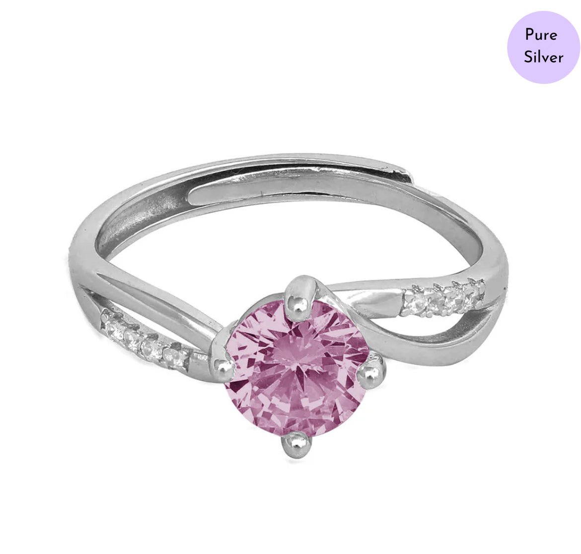 Luminous Grace  Rhodium Plated 925 Sterling Silver Ring