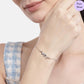 Twinkling Leaf 925 Silver Bracelet with Cubic Zirconia