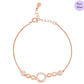 Celestial Circles Rose Gold-Plated 925 Silver Bracelet with Cubic Zirconia