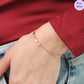 Crimson Luster Rose Gold-Plated 925 Silver Bracelet