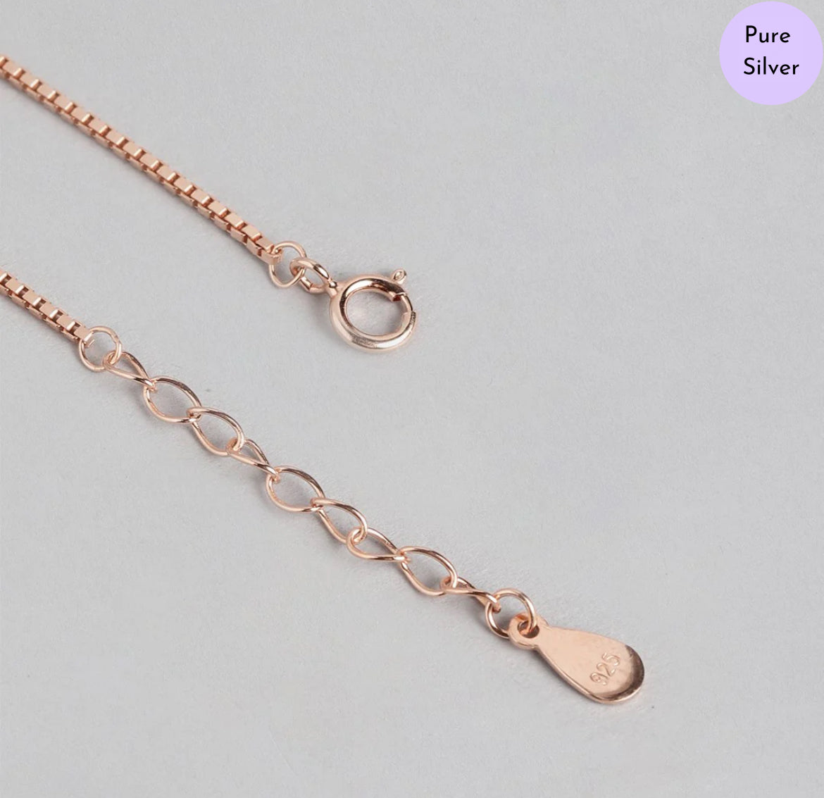 Crimson Luster Rose Gold-Plated 925 Silver Bracelet
