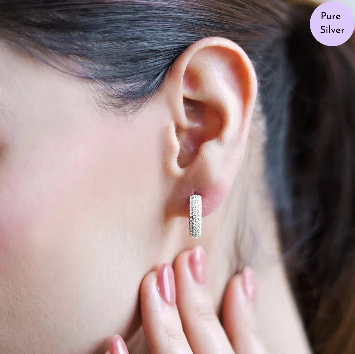 Blooming Halo Hoops 925 Silver Earrings