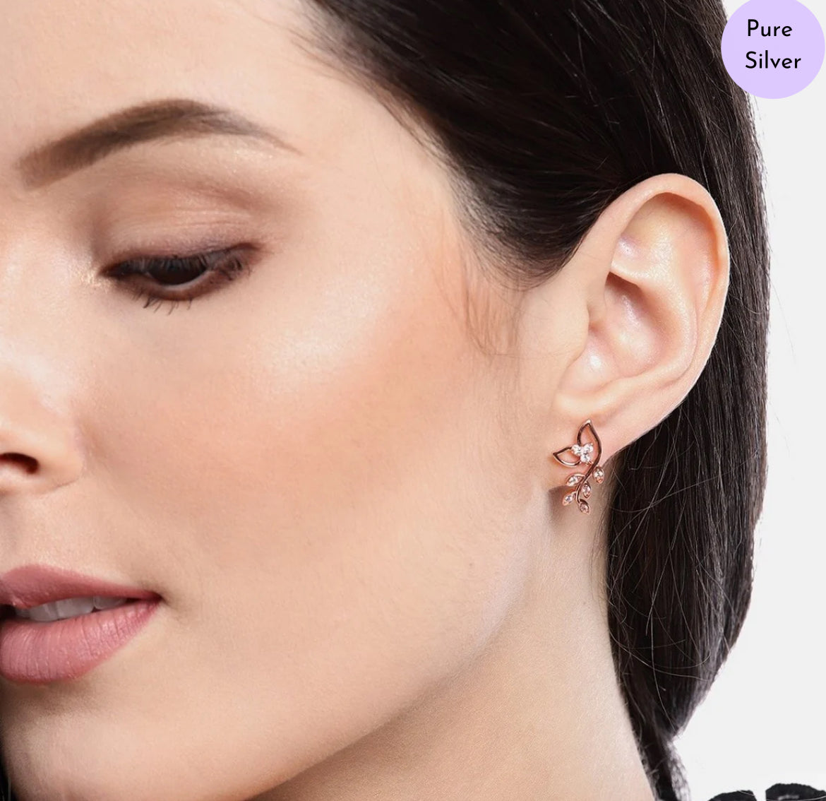 Titania Studs Rose Gold 925 Silver Stud Earring