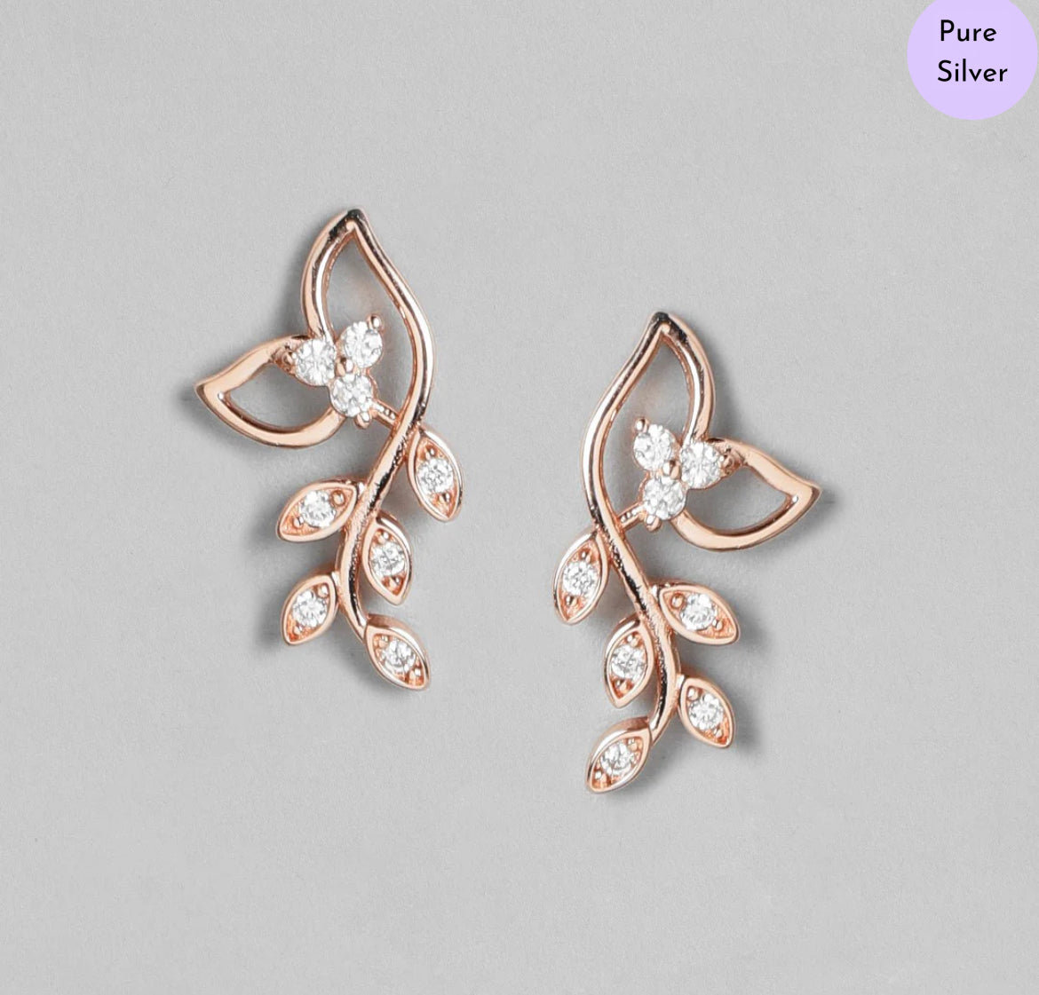 Titania Studs Rose Gold 925 Silver Stud Earring